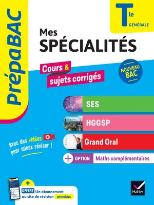 cover image of Prépabac--Mes spécialités SES, HGGSP, Grand Oral & Maths complémentaires Tle--Bac 2025